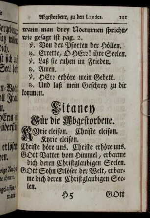 Litaney Für die Abgestorbene.