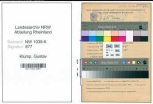 Entnazifizierung Gustav Klump , geb. 27.04.1903 (Angestellter)
