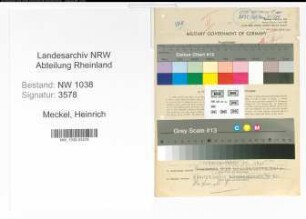 Entnazifizierung Heinrich Meckel , geb. 18.08.1918 ()