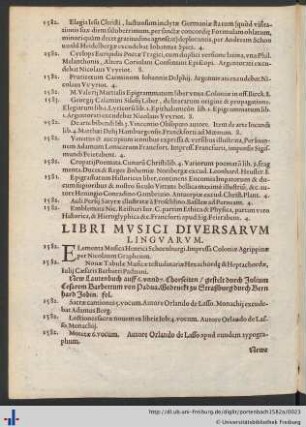 Libri Mvsici Diversarvm Lingvarvm.