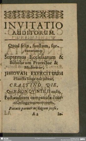 Invitatio Auditorum