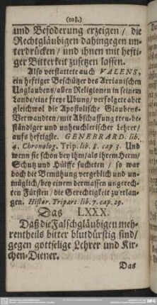 Das LXXX. Daß die Falschgläubigen mehrentheils bitter blutdürstig sind, gegen gottselige Lehrer und Kirchen-Diener
