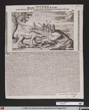 Das dreyförmige und unerhörte Spanische Monstrum/ In seiner eigendlichen Figur; am gegenwertigen Kupfer: und Ausdeutung/ an beygefügter Beschreibung