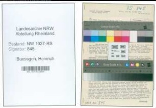 Entnazifizierung Heinrich Buessgen , geb. 25.10.1897 (Rektor)