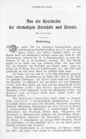 Aus der Geschichte der ehemaligen Vorstädte und Vororte.
