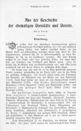 Aus der Geschichte der ehemaligen Vorstädte und Vororte.