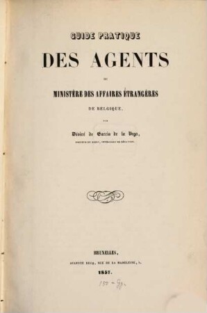 Guide pratique des agents du ministère des affaires étrangères de Belgique