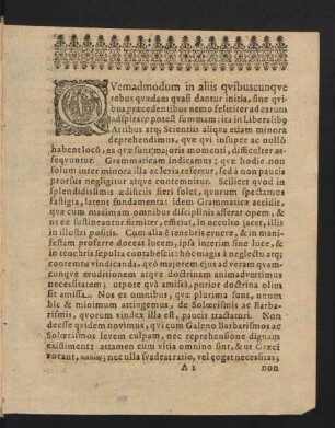 Quemadmodum in aliis quibuscunque rebus quaedam quasi dantur initia ...