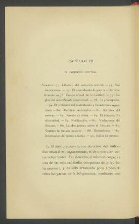 Capítulo VII - El comercio neutral