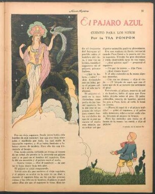El pájaro azul : Cuento para los niños por la Tía Pompón