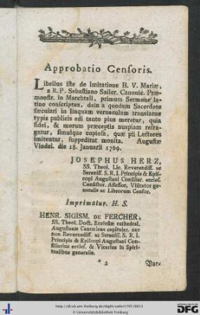 Approbatio Censoris.
