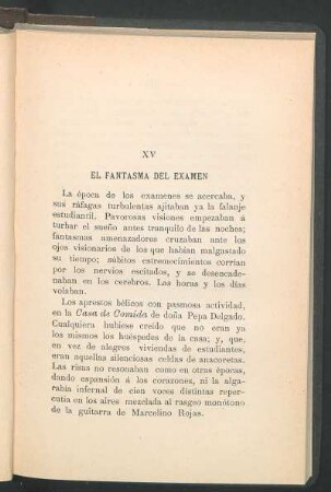 XV El fantasma del examen