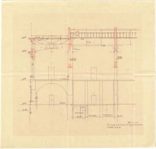 Döllgast, Hans; München; Alte Pinakothek, Wiederaufbau - Längenschnitt