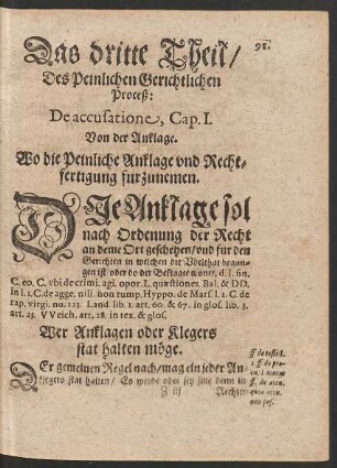 Das dritte Theil/ Des Peinlichen Gerichtlichen Proceß: