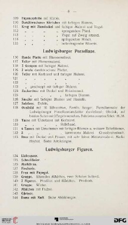 Ludwigsburger Porzellane und Figuren (Nr. 116-144)