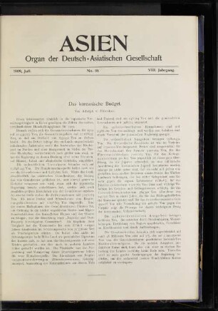1909, Juli. No.10. VIII. Jahrgang.