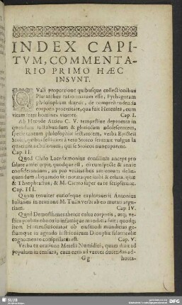 Index Capitum, Commentario Primo Haec Insunt