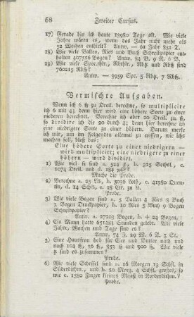 Vermischte Aufgaben.