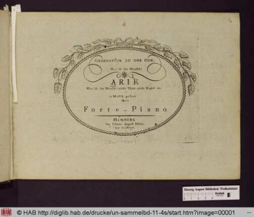 Gegenstück Zu Der Ode: Was ist der Mensch? Arie, Was ist der Mensch? nicht Thier nicht Engel etc.