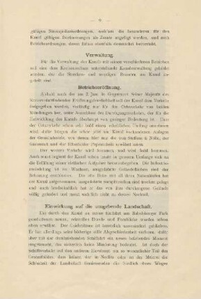 Verwaltung ; Betriebseröffnung