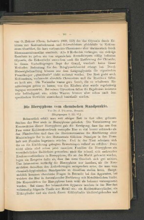 Die Biersyphons vom chemischen Standpunkte.