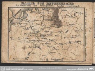 Karte von Deutschland die Entfernung der vorzüglichsten Städte bezeichnend