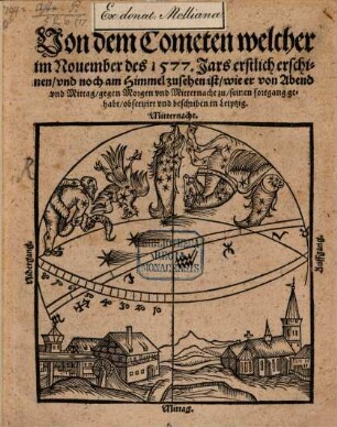 Von dem Cometen, welcher im November des 1577. Jars erstlich erschinen und noch am Himmel zu sehen ist ...
