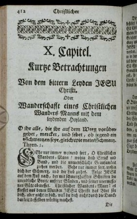 X. Capitel. Kurtze Betrachtungen Von dem bittern Leyden Jesu Christi.