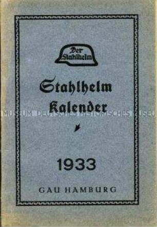 Stahlhelm-Kalender 1933 für den Gau Hamburg