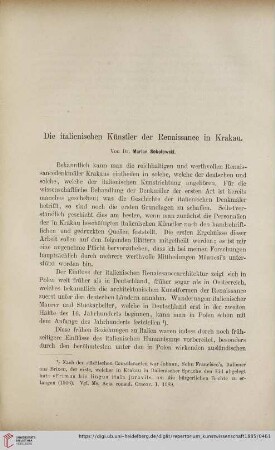 Die italienischen Künstler der Renaissance in Krakau