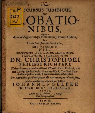 Discursus Juridicus, De Probationibus