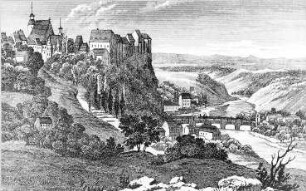 Leisnig. Stadtansicht, aus: Schiffner 1840