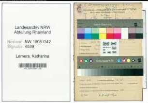 Entnazifizierung Katharina Lamers , geb. 24.09.1874 ()