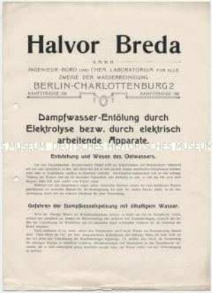 Dampfwasser-Entölung durch Elektrolyse bezw. durch elektrisch arbeitende Apparate.