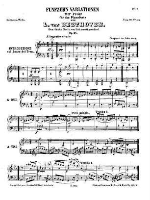 Beethoven's Werke, 163 = Serie 17: Variationen für das Pianoforte. 15 Variationen (mit Fuge) : op. 35