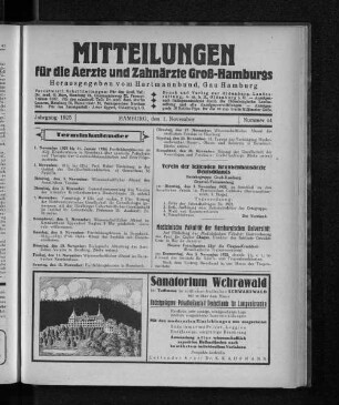 Jahrgang 1925, Hamburg, den 1. November, Nummer 44