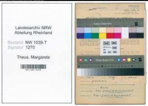 Entnazifizierung Margarete Theus , geb. 21.06.1909 (Angestellte)