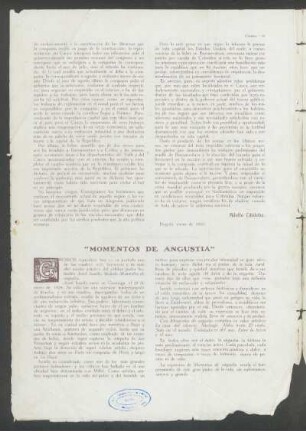"Momentos de angustia"