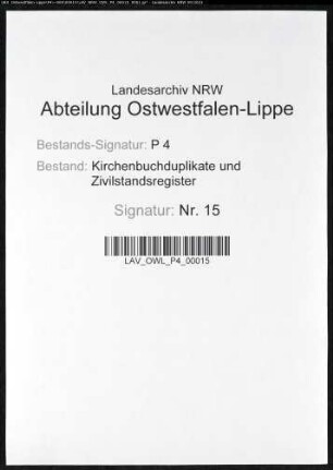Kirchenbuchduplikate der evangelischen Gemeinde (GHT 1862-1869). (Gemeinde: Aplerbeck, Stadt Dortmund)