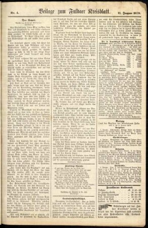 Zweite Ausgabe vom Samstag, den 11. Januar 1879.