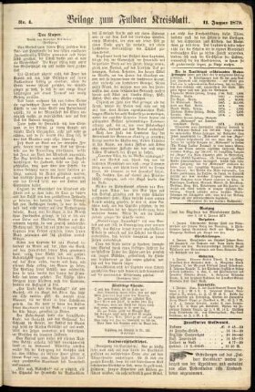 Zweite Ausgabe vom Samstag, den 11. Januar 1879.