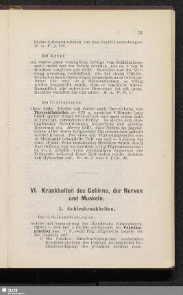 VI. Krankheiten des Gehirns, der Nerven und Muskeln