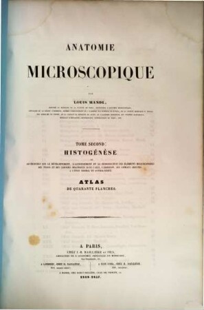 Anatomie microscopique. 2,[2], Atlas