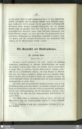 Die Kartoffel als Wasserpflanze