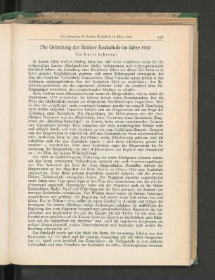 Die Gründung der Eutiner Realschule im Jahre 1910