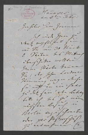 Brief an Herr Grimm : 3. Februar