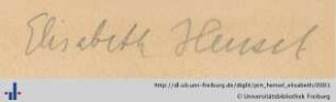 [Provenienz]: Hensel, Elisabeth