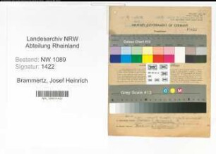 Entnazifizierung Josef Heinrich Brammertz , geb. 09.03.1885 (Oberbrandmeister)