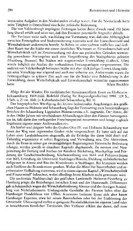 Wieden, Helge bei der :: Ein norddeutscher Renaissancefürst, Ernst zu Holstein-Schaumburg 1569 - 1622, (Kulturlandschaft Schaumburg, 1) : Bielefeld, Verlag für Regionalgeschichte, 1994