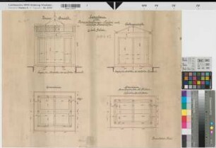 Grevenbrück (Lennestadt) Dynamitfabrik "Förde" Lagerhaus, Grundrisse, Ansichten 19.Jh. 1 : 20 48,5 x 64 kol. Zeichnung KSA Nr. 1401c